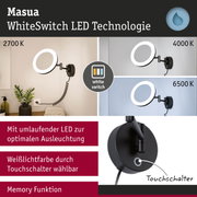 Masua WhiteSwitch LED-Wandleuchte in Schwarz mit einstellbarer Farbtemperatur 2700K bis 6500K
