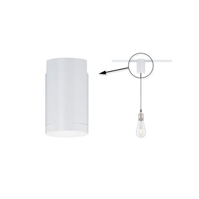 White round metal ceiling spotlight with LED bulb, perfect for modern indoor lighting