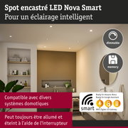 Spot encastré LED Nova Smart dimmable avec mémoire pour éclairage intelligent et domotique