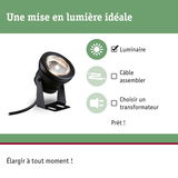Projecteur LED noir avec support pour éclairage extérieur de jardin et lumière économique