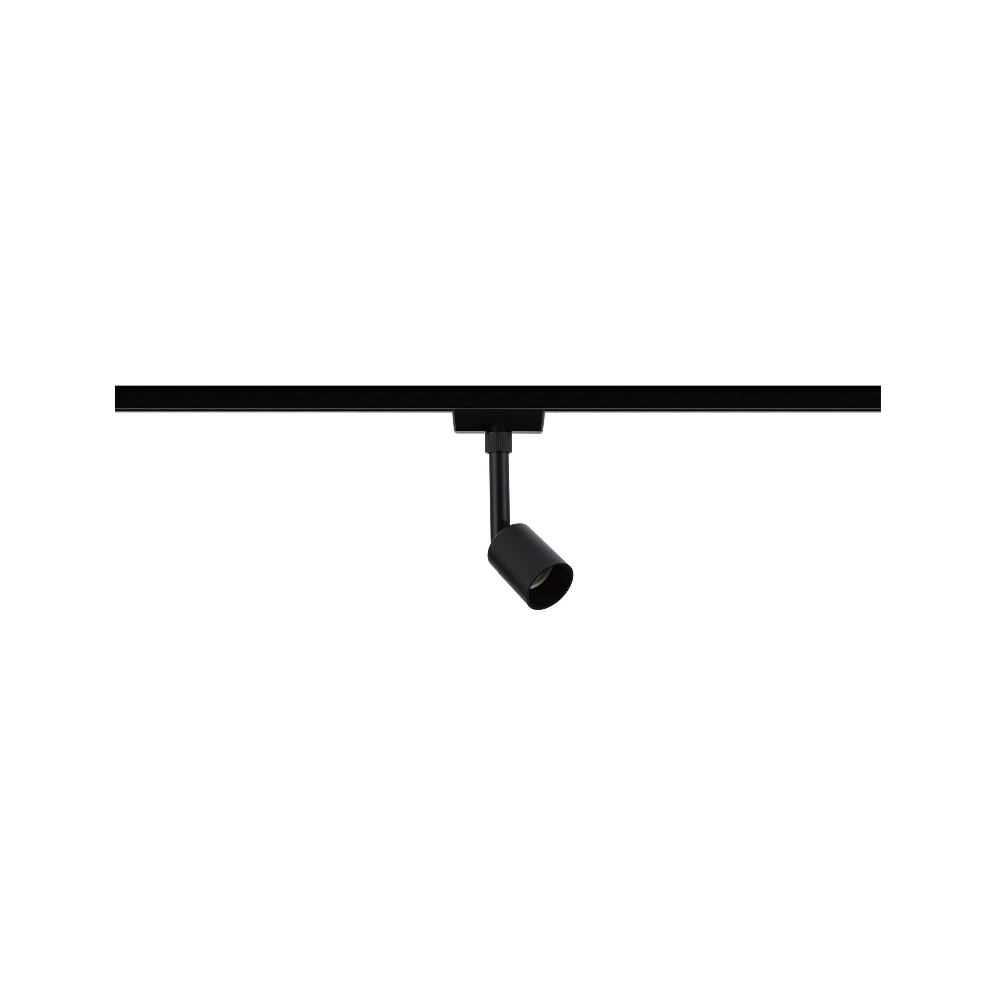 Black metal LED spotlight on track system for flexible indoor lighting solutions
