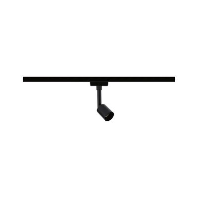 Black metal LED spotlight on track system for flexible indoor lighting solutions