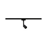 Black metal LED spotlight on track system for flexible indoor lighting solutions