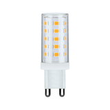 Compact G9 LED bulb with clear casing and warm white LEDs for energy-efficient lighting