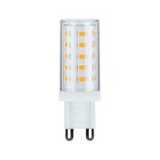 Compact G9 LED bulb with clear casing and warm white LEDs for energy-efficient lighting