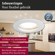 Premium LED-inbouwlamp IP44 rond 79mm GU10 max. 50W 230V dimbaar Wit