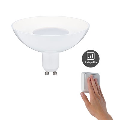 Ampoule LED blanche dimmable avec base GU10 et fonction de gradation en 3 étapes pour éclairage économique