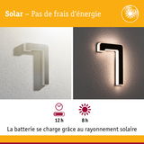 Applique murale solaire blanche et noire avec éclairage LED et autonomie de 12 heures