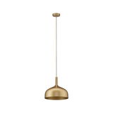 Modern pendant light in gold metal with smooth finish for elegant interior lighting