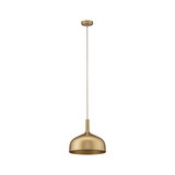 Modern pendant light in gold metal with smooth finish for elegant interior lighting