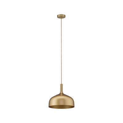 Modern pendant light in gold metal with smooth finish for elegant interior lighting