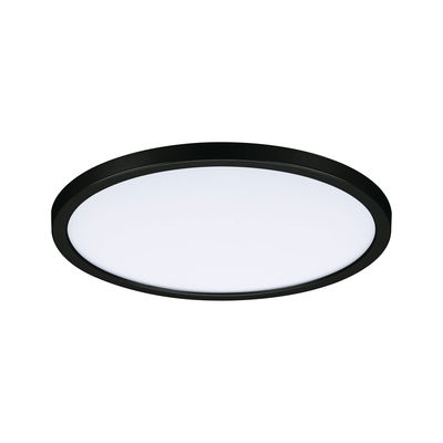 Plafonnier LED rond avec cadre noir et diffuseur blanc pour un éclairage moderne