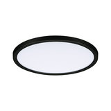 Round LED ceiling light with black frame and white diffuser for modern room lighting