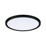 Plafonnier LED rond avec cadre noir et diffuseur blanc pour un éclairage moderne