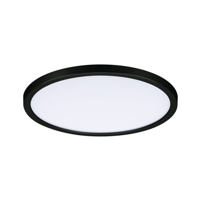 Plafonnier LED rond avec cadre noir et diffuseur blanc pour un éclairage moderne