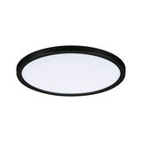 Round LED ceiling light with black frame and white diffuser for modern room lighting