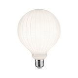 Ampoule LED ronde avec verre blanc texturé et culot E27 pour éclairage décoratif