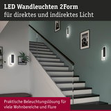 Moderne LED Wandleuchten 2Form in Schwarz mit direktem und indirektem Licht an Treppenhauswand