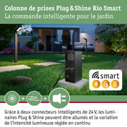 Plug & Shine Colonne de prises Rio incl. transformateurs IP44 Anthracite