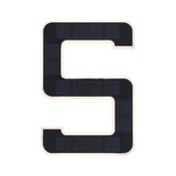 Applique murale LED en forme de S à énergie solaire avec panneau solaire noir et cadre blanc pour éclairage extérieur