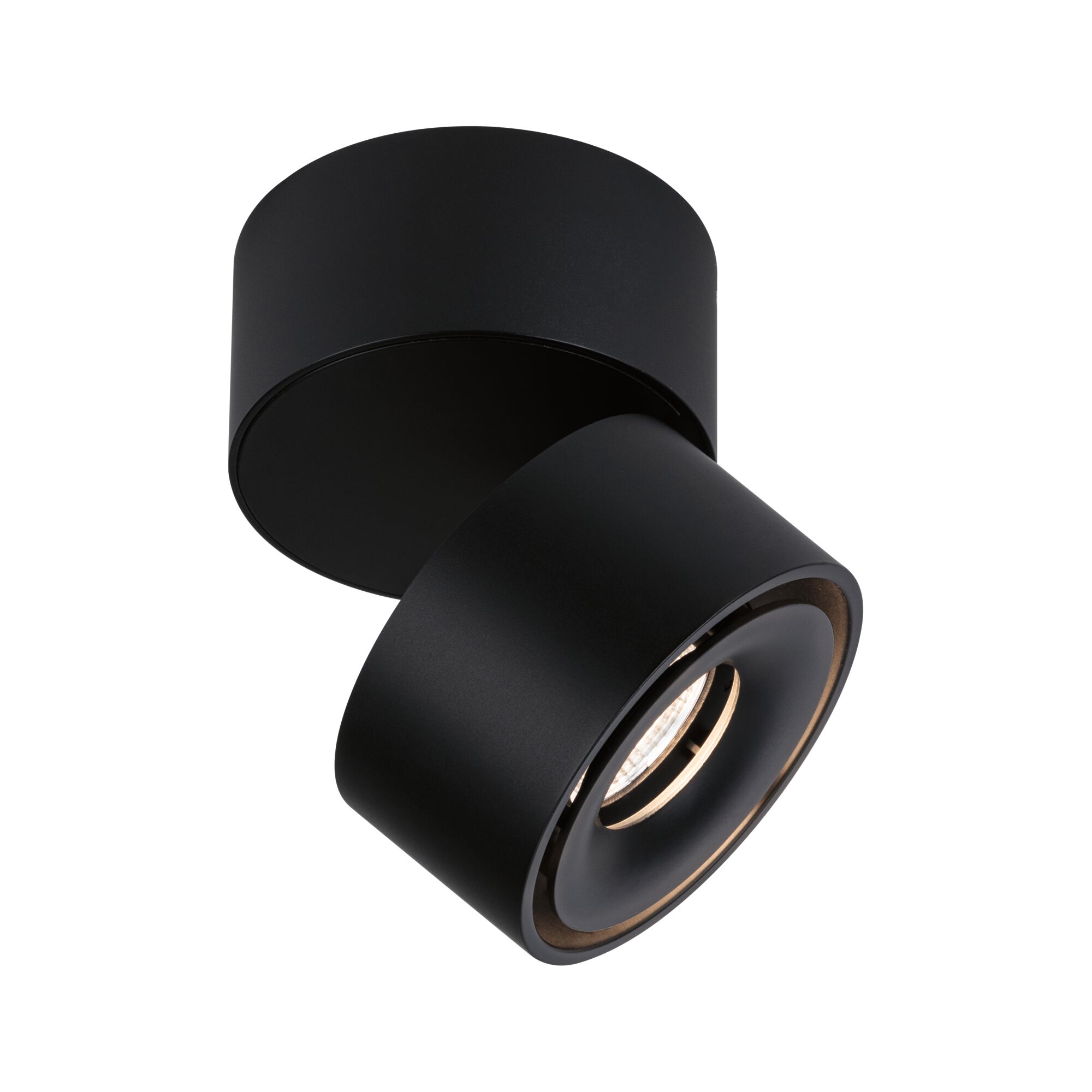 Black metal LED ceiling spotlight with modern design for focused room lighting