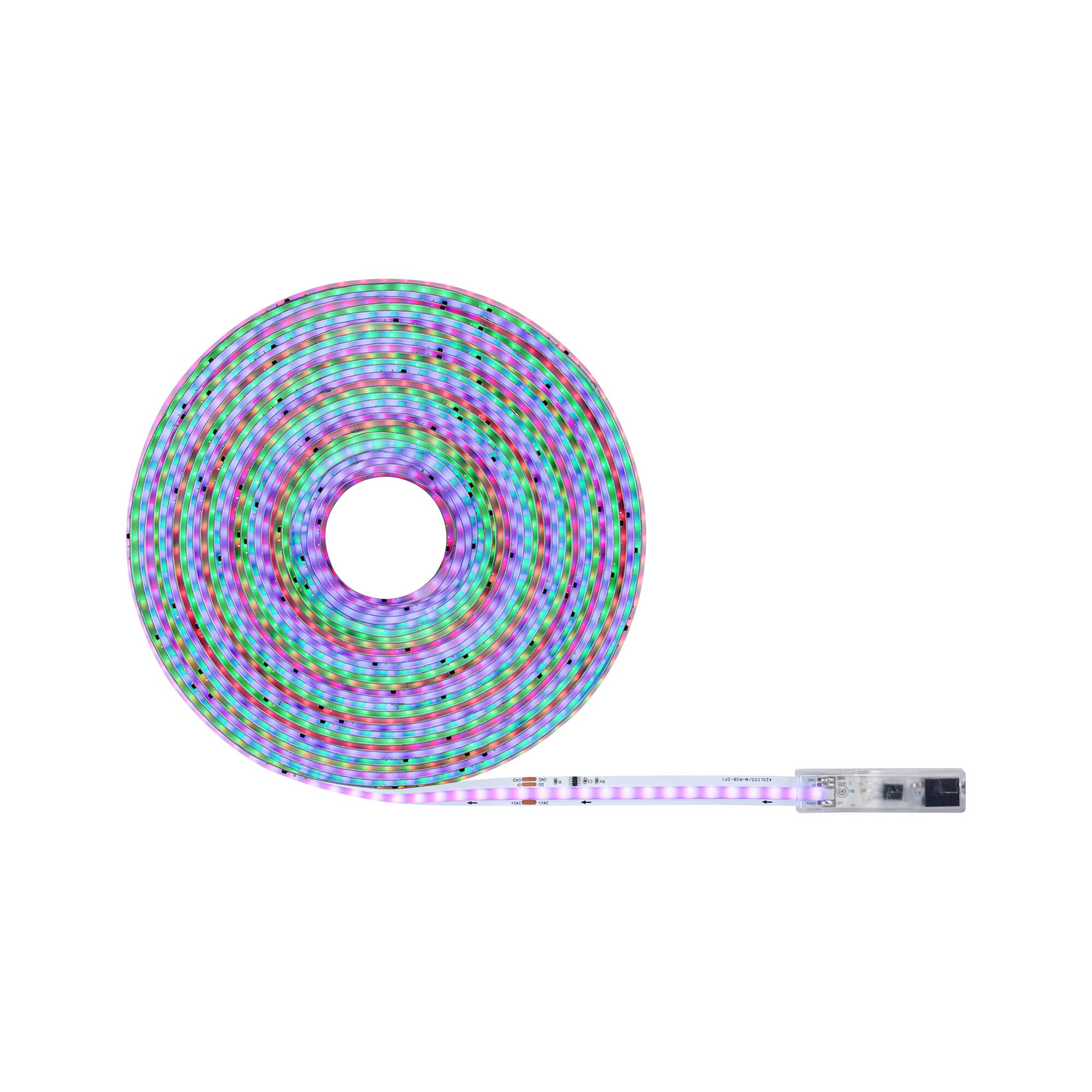 SimpLED LED Strip RGBIC Motion Music Complete Set 10m coated 32W 130lm/m 420 LEDs/m RGB 36VA Colourful LED strip light rolled up with clear connector for flexible room lighting and decoration.