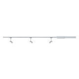 Driedelige LED-rails in zilverkleurig aluminium voor moderne woonverlichting