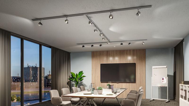 Schienensystem für Konferenzräume ProRail3 Phasensystem