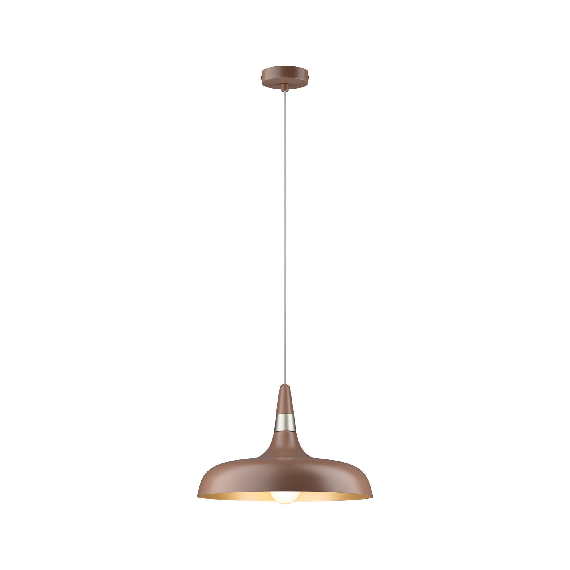 Nowoczesna brązowa lampa wisząca z metalu z ciepłym białym światłem do eleganckiego oświetlenia