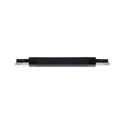 Black metal LED track light with silver ends for modern lighting systems and interior design