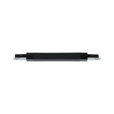 Black metal LED track light with silver ends for modern lighting systems and interior design
