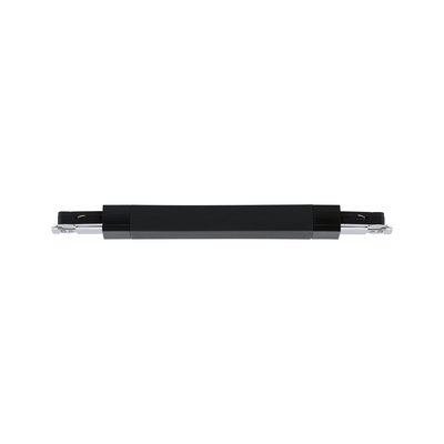 Black metal LED track light with silver ends for modern lighting systems and interior design