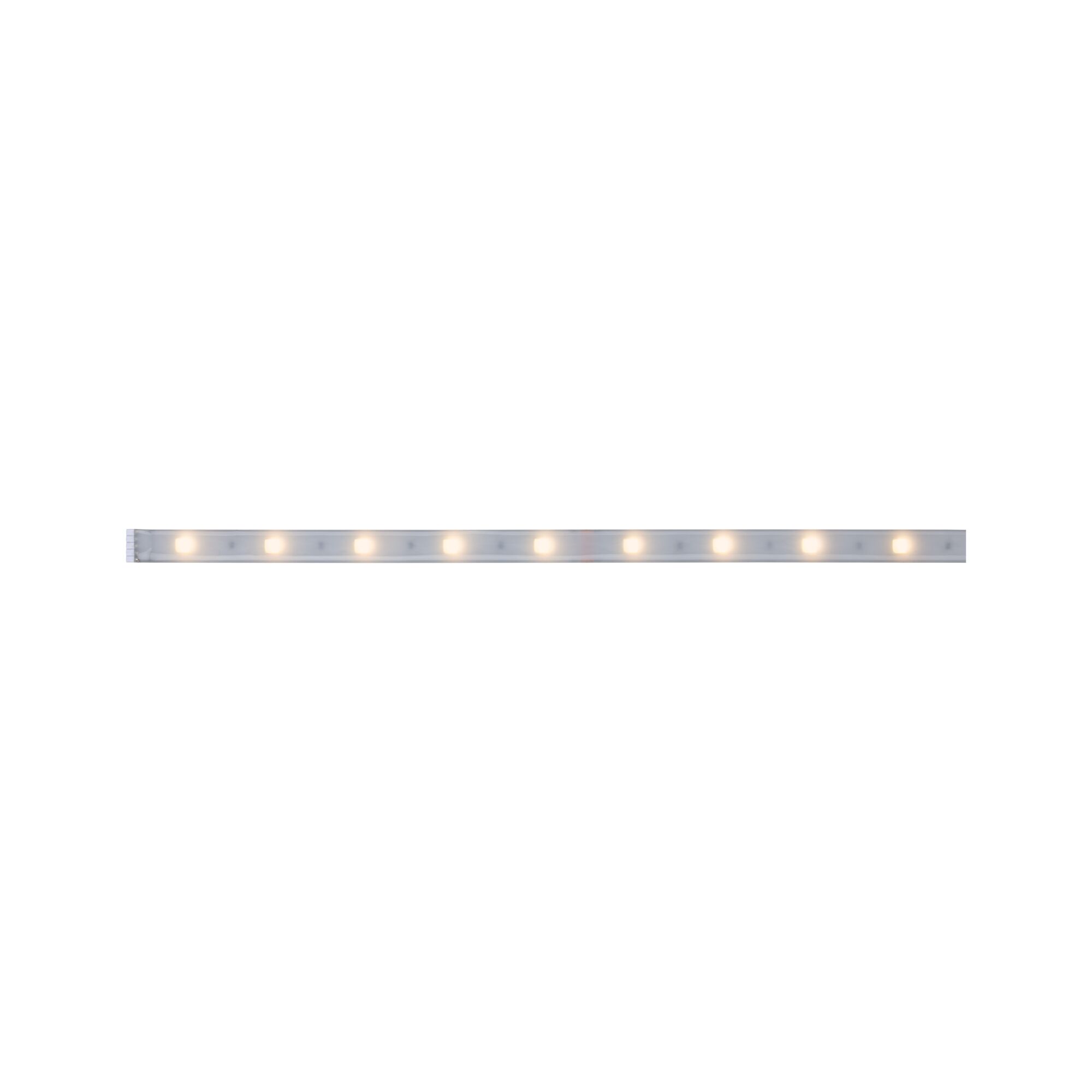 Long LED light strip with warm white LEDs and transparent casing for modern indoor lighting