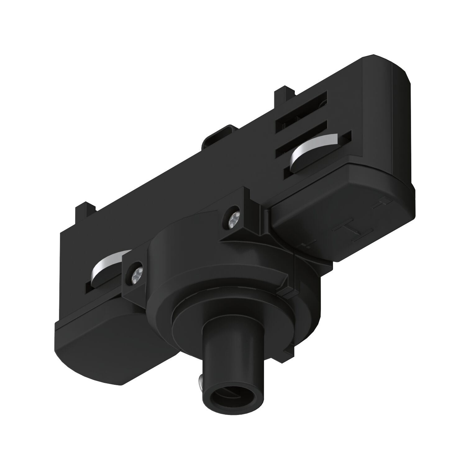 Adaptateur en plastique noir avec vis et connecteur pour systèmes d'éclairage