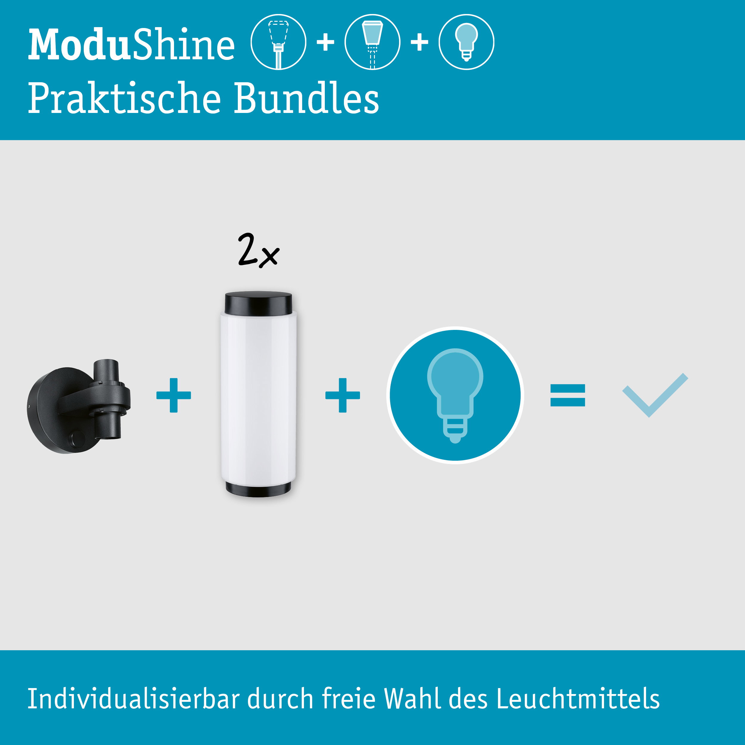 Set ModuShine Wandhalter 2x Selaro ohne Sensor Anthrazit