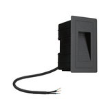 Zwarte inbouw LED-trapverlichting van kunststof met kabel en open bedrading voor installatie