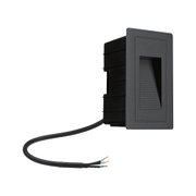 Luminaire encastré en plastique noir avec câble et connexion ouverte pour éclairage LED