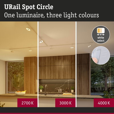 URail Spot Circle white LED ceiling light with three adjustable light colours for home lighting