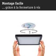Guide de montage pour plafonnier LED noir avec fixation à vis et câblage électrique