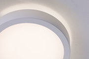 Runde weiße LED-Deckenleuchte mit mattem Rahmen und weichem Licht für moderne Wohnräume