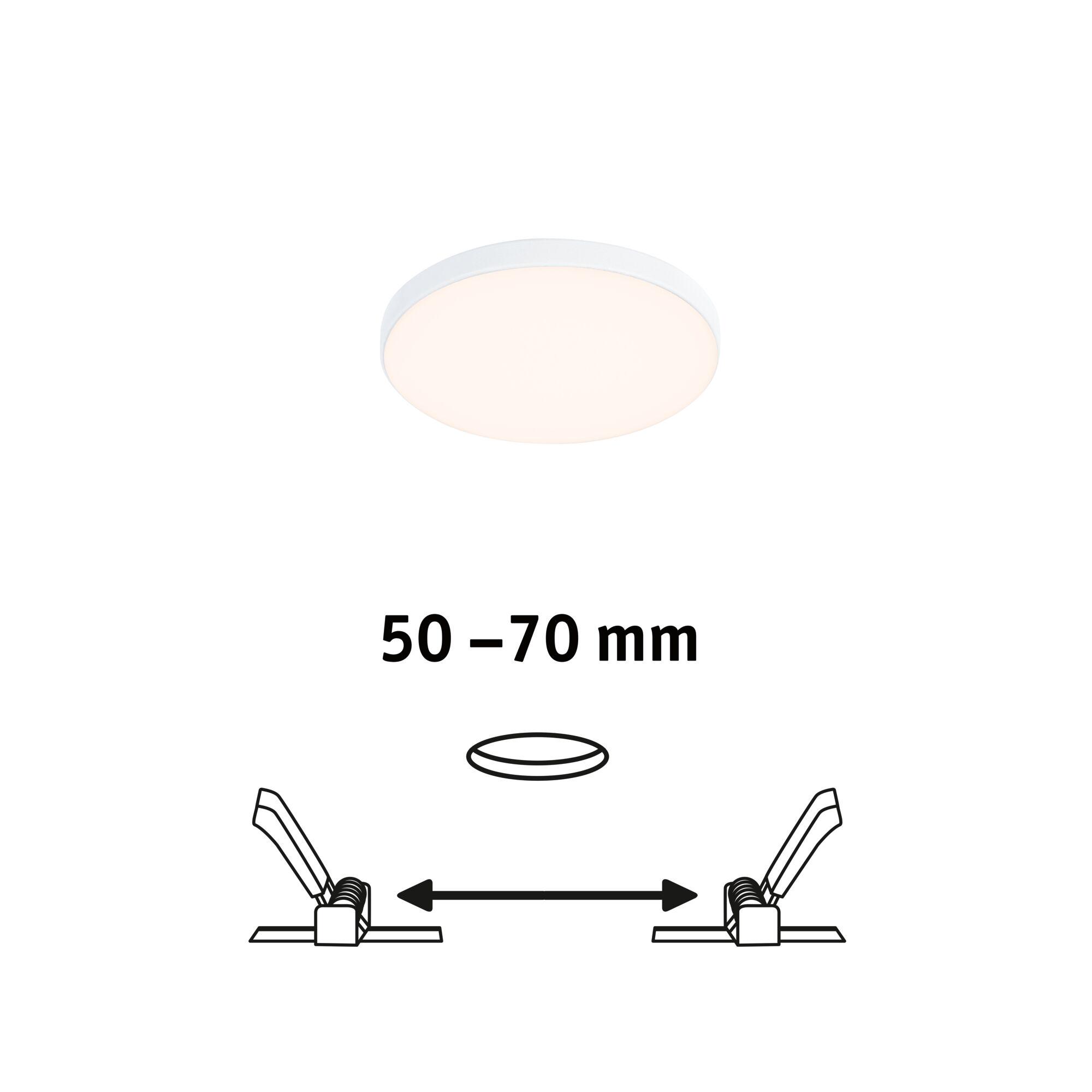 Round white LED ceiling light with warm white glow and slim design for modern interiors