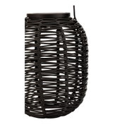 Sort rund lampe af flettet metal med moderne design til stilfuld boligbelysning