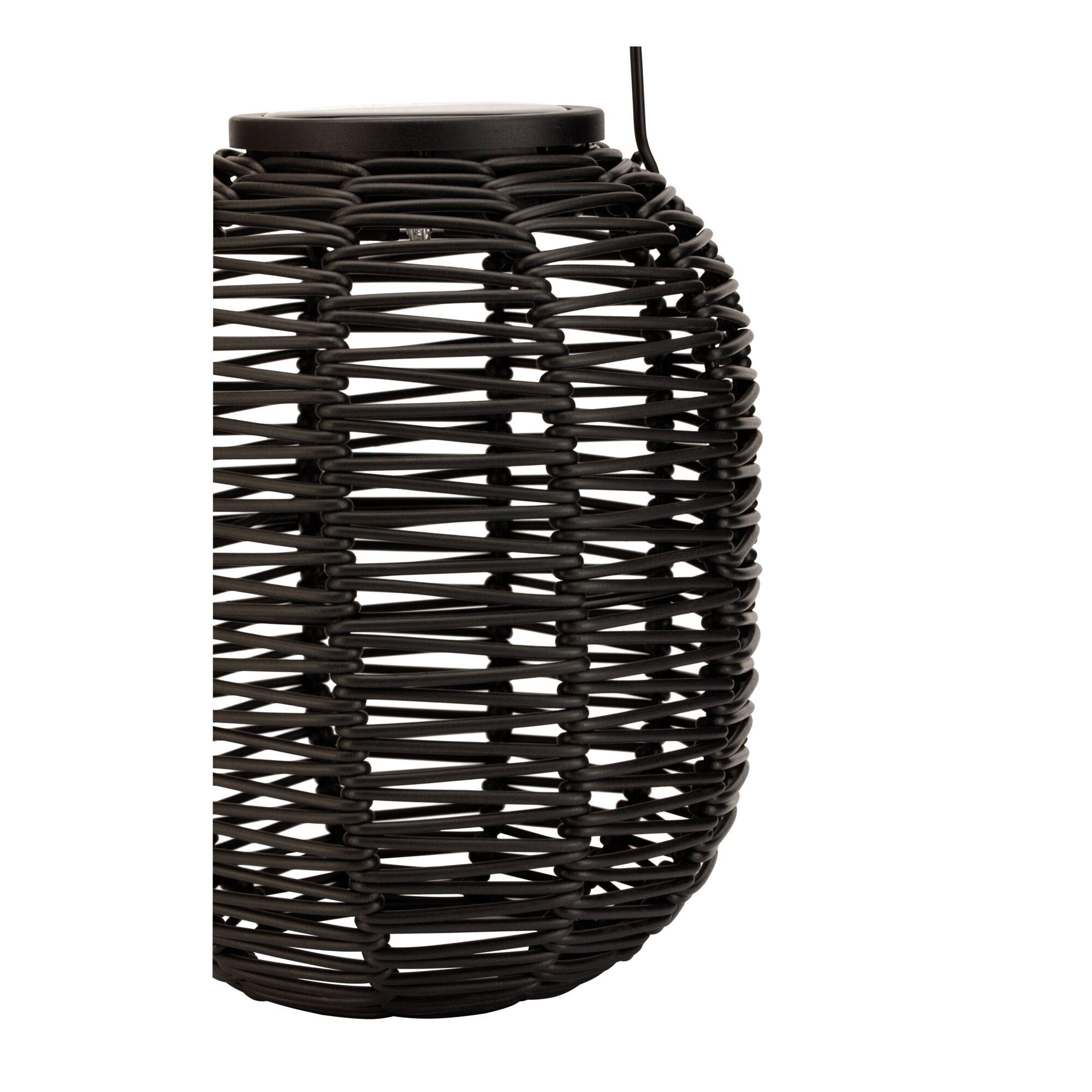 Sort rund lampe af flettet metal med moderne design til stilfuld boligbelysning