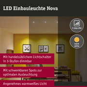 LED Einbauleuchte 3-Step-Dim Nova Coin 3-Step-Dim Basisset schwenkbar rund 84mm 50° Coin 3x6W 3x470lm 230V dimmbar 2700K Weiß matt
