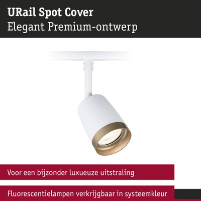 Witte URail Spot Cover met gouden rand voor elegante LED-systeemverlichting