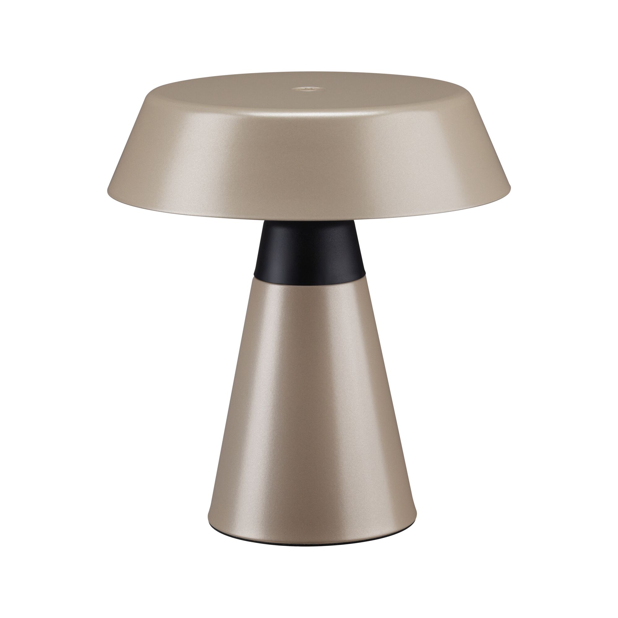 Moderne Tischlampe aus mattem goldfarbenem Metall mit schwarzem Akzent für stilvolle Beleuchtung