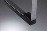 Schwarzes Aluminiumprofil mit grauem Textilband für LED-Lichtsysteme, modernes Beleuchtungszubehör
