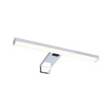 Applique miroir LED moderne en chrome avec lumière blanc chaud et interrupteur tactile pour salle de bain