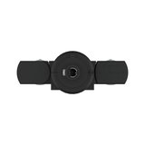 Black plastic lamp socket housing with central opening for LED lights, lighting component