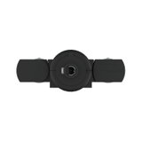 Black plastic lamp socket housing with central opening for LED lights, lighting component